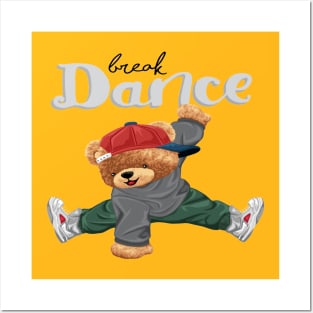 BREAK DANCER BEAR Posters and Art